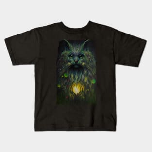 Abstract Mystical Cat Fantasy Art Kids T-Shirt